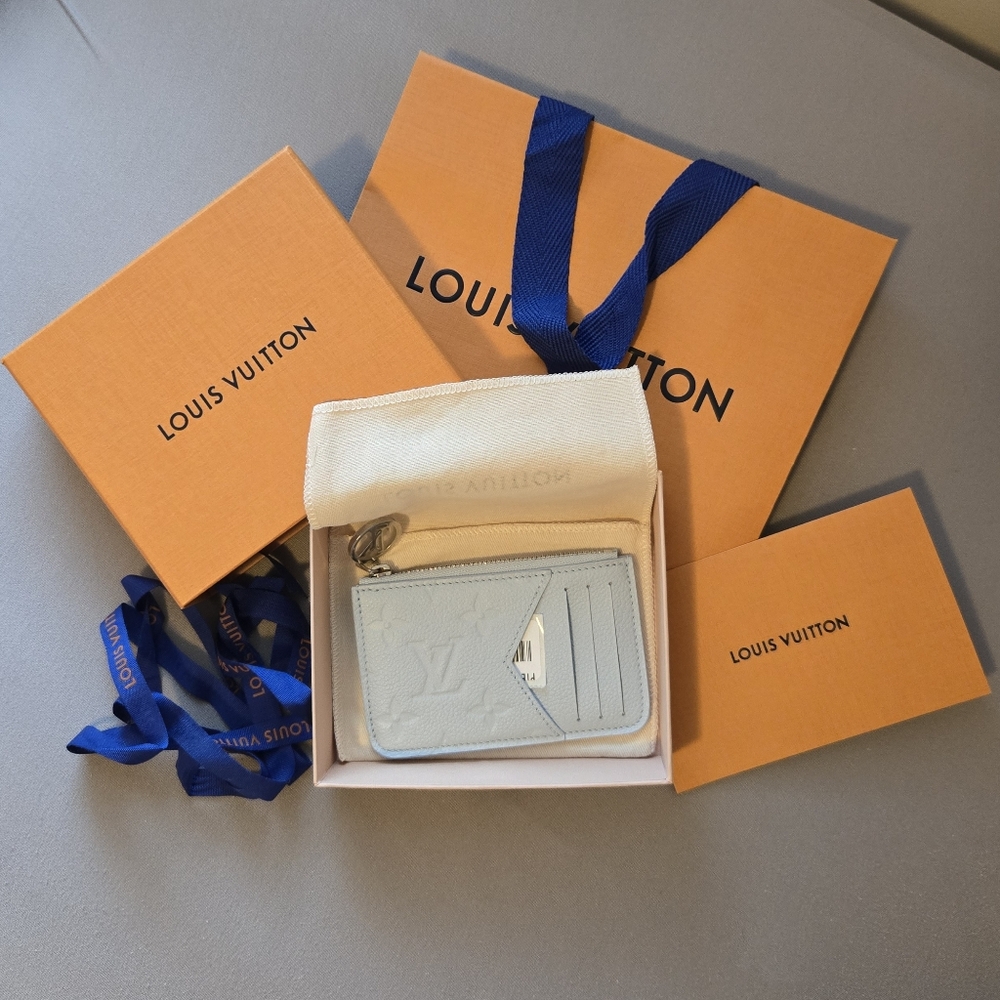 Louis Vuitton Light Blue Card Holder with Monogram